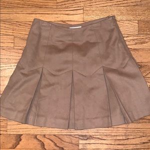 Camel Wool Pleated Mini Skirt Banana Republic